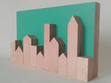 Zero Waste Turquoise Skyline in Plywood