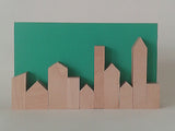 Zero Waste Turquoise Skyline in Plywood