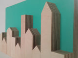 Zero Waste Turquoise Skyline in Plywood